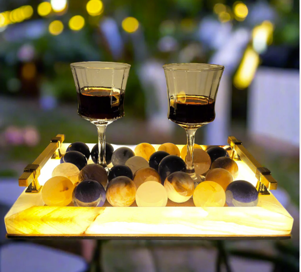 Luxury Onyx Stone Serving Tray