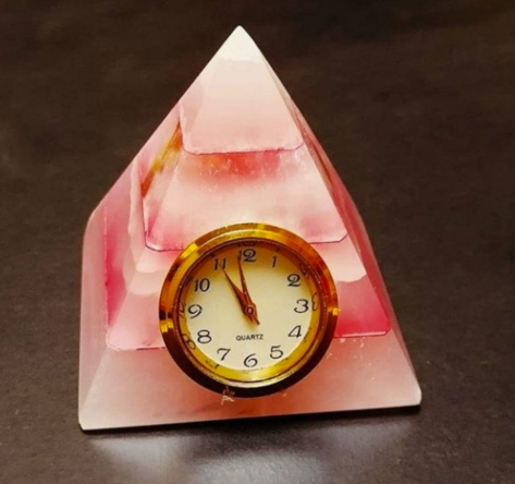 Pyramid onyx pink  Table Clock