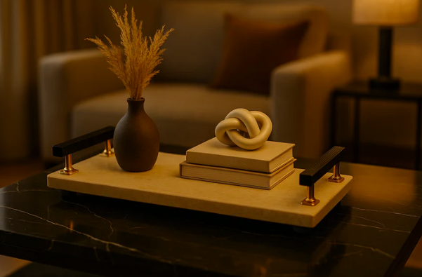 Elegant cream  Marble Serving Tray