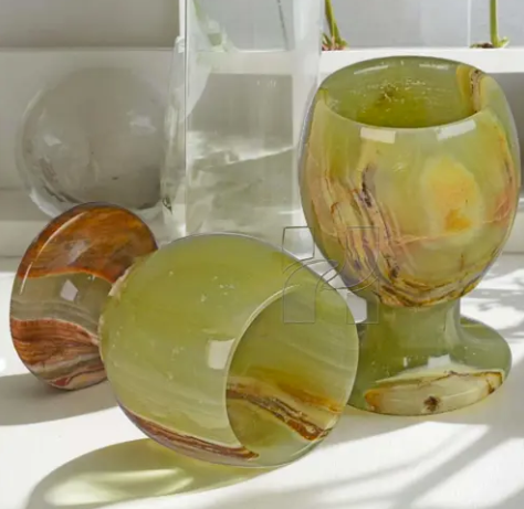 Dark Green Onyx Cherry Goblet(6pcs set)