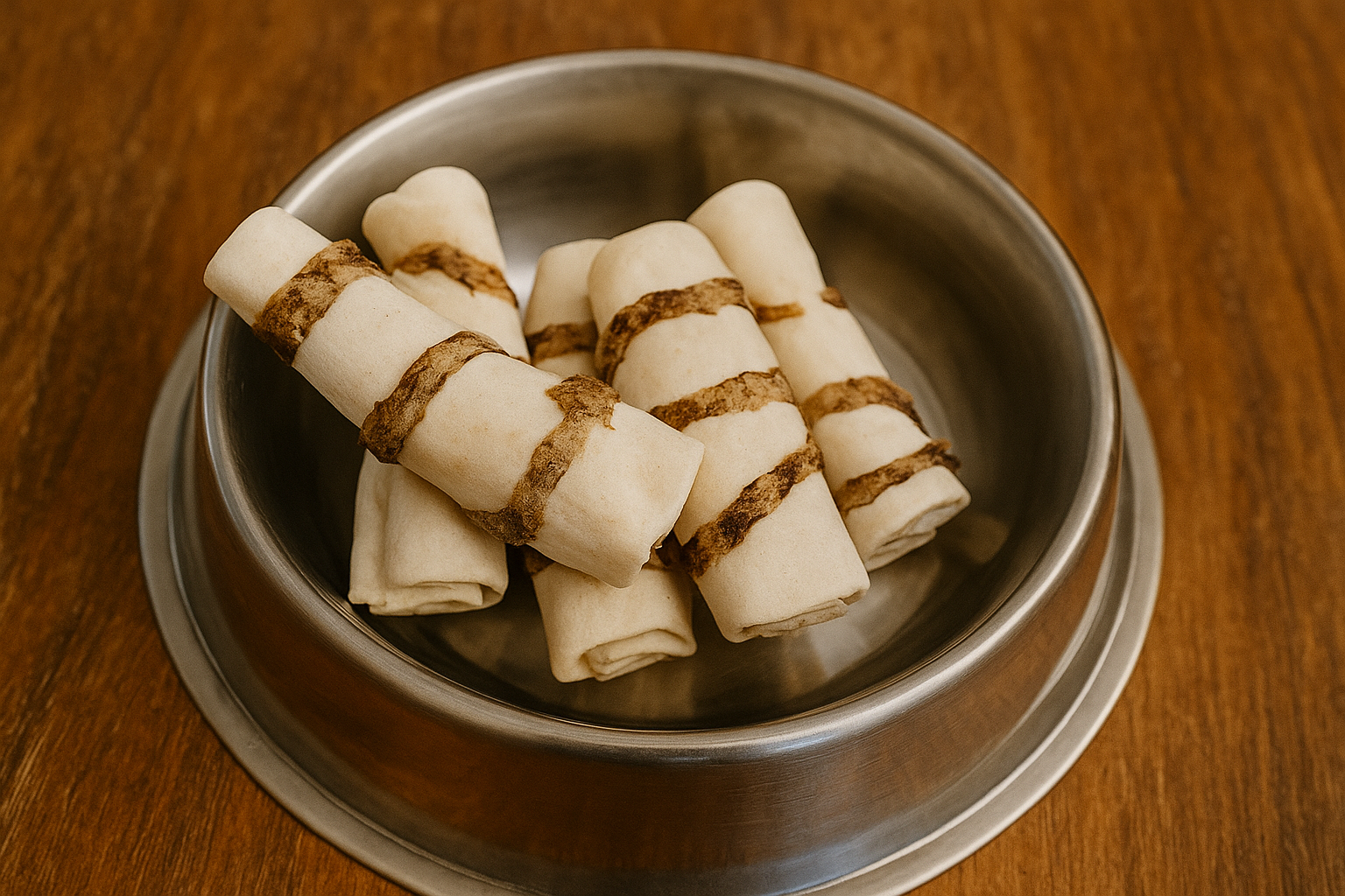 Rollito de carnaza con deliciosas tiras de res.