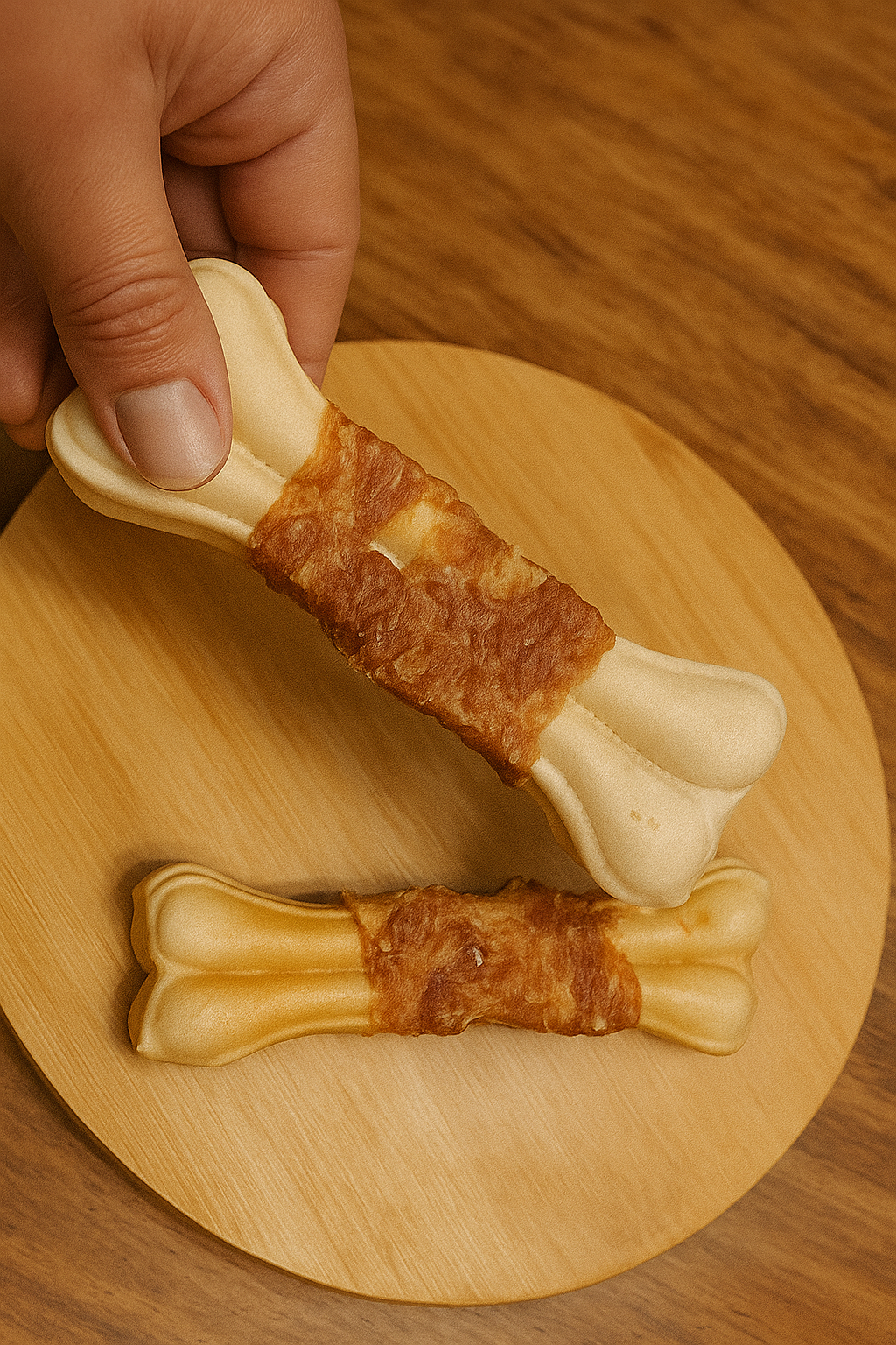 Huesito de carnaza envueltos en una deliciosa tira de res. 