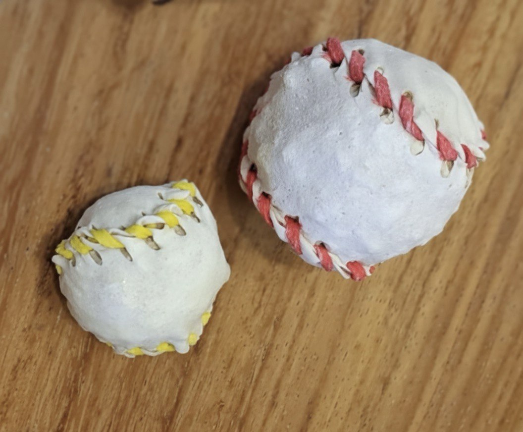 Pelotas de carnaza    para jugar y luego comer.