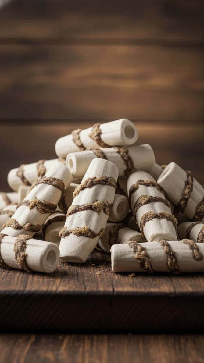 Rollito de carnaza con deliciosas tiras de res.