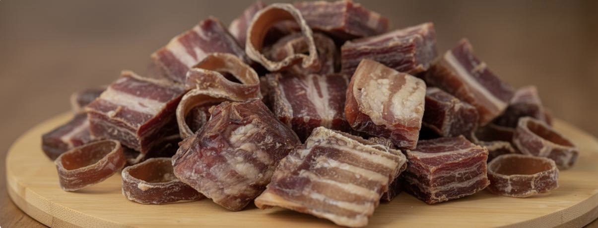 Bites de esófago , Pequeños trozos deshidratados. 