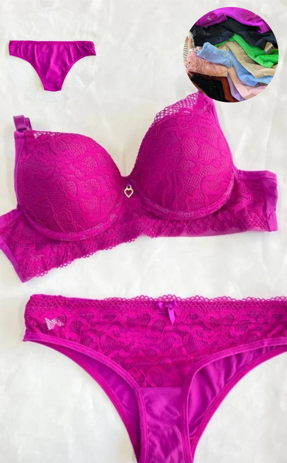 Conjunto de lingerie rosa