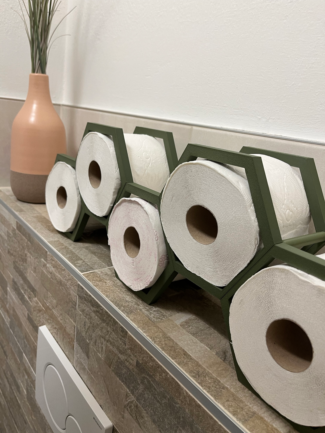 Porta papel higiênico hexagonal