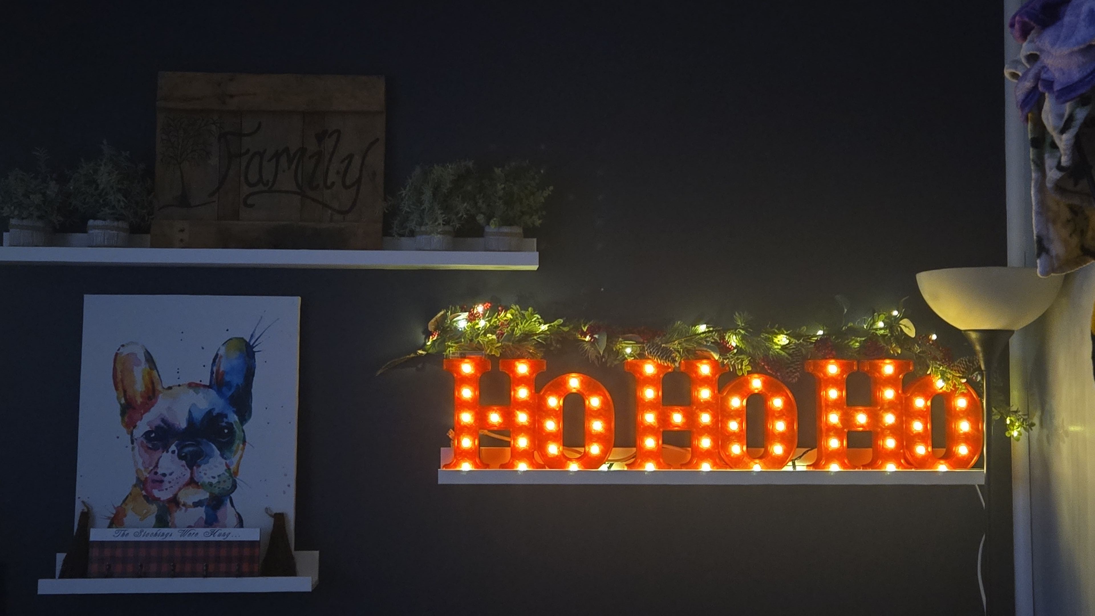 Luminária Festiva de Natal HoHoHo