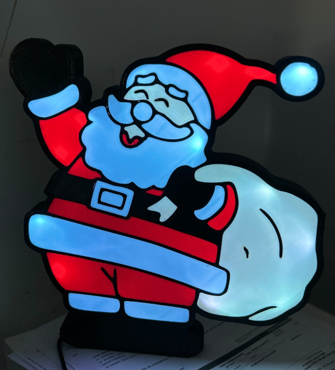 Luminária Papai Noel Iluminado