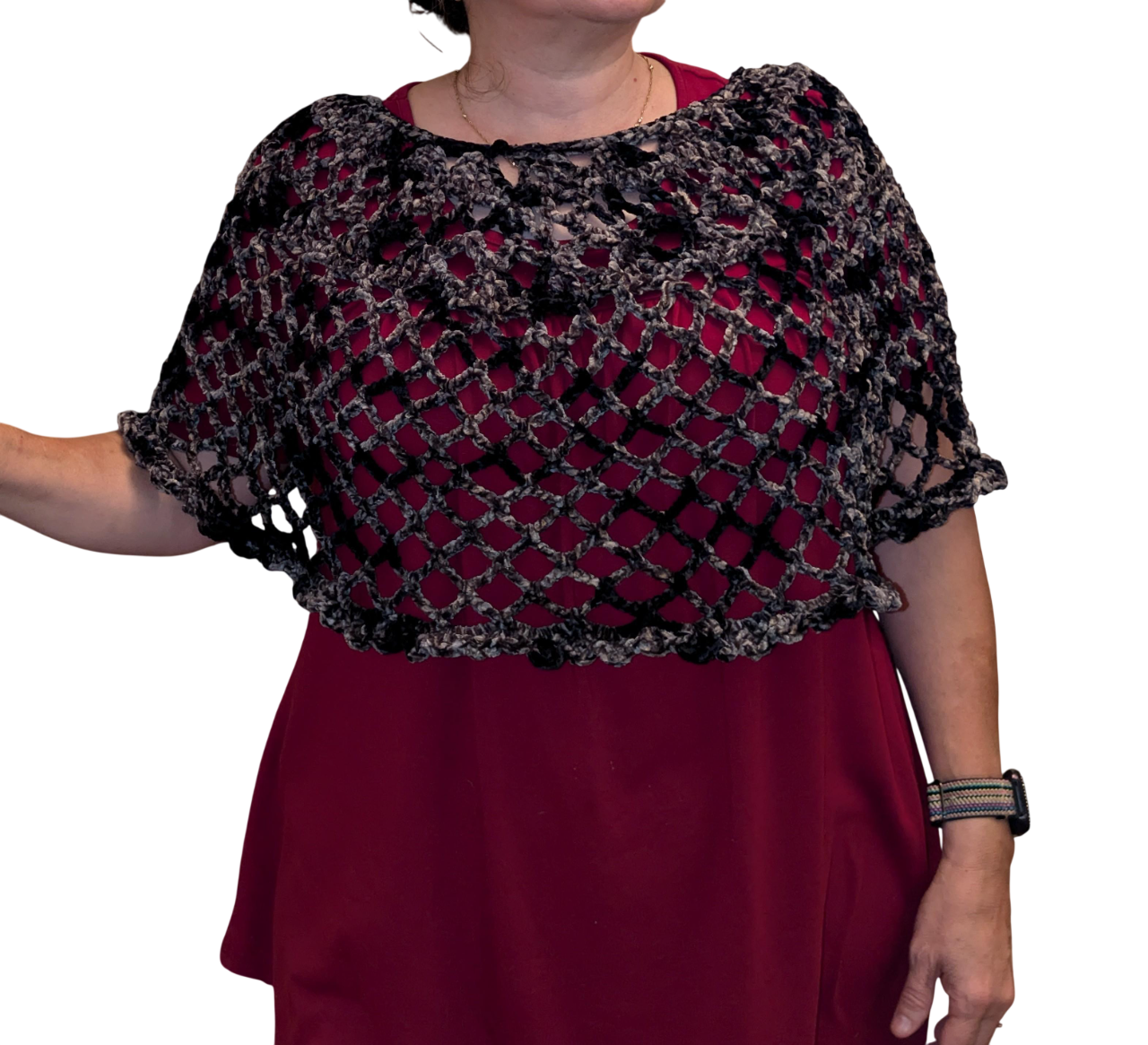 Handmade Crochet Pullover Poncho [Short Length]