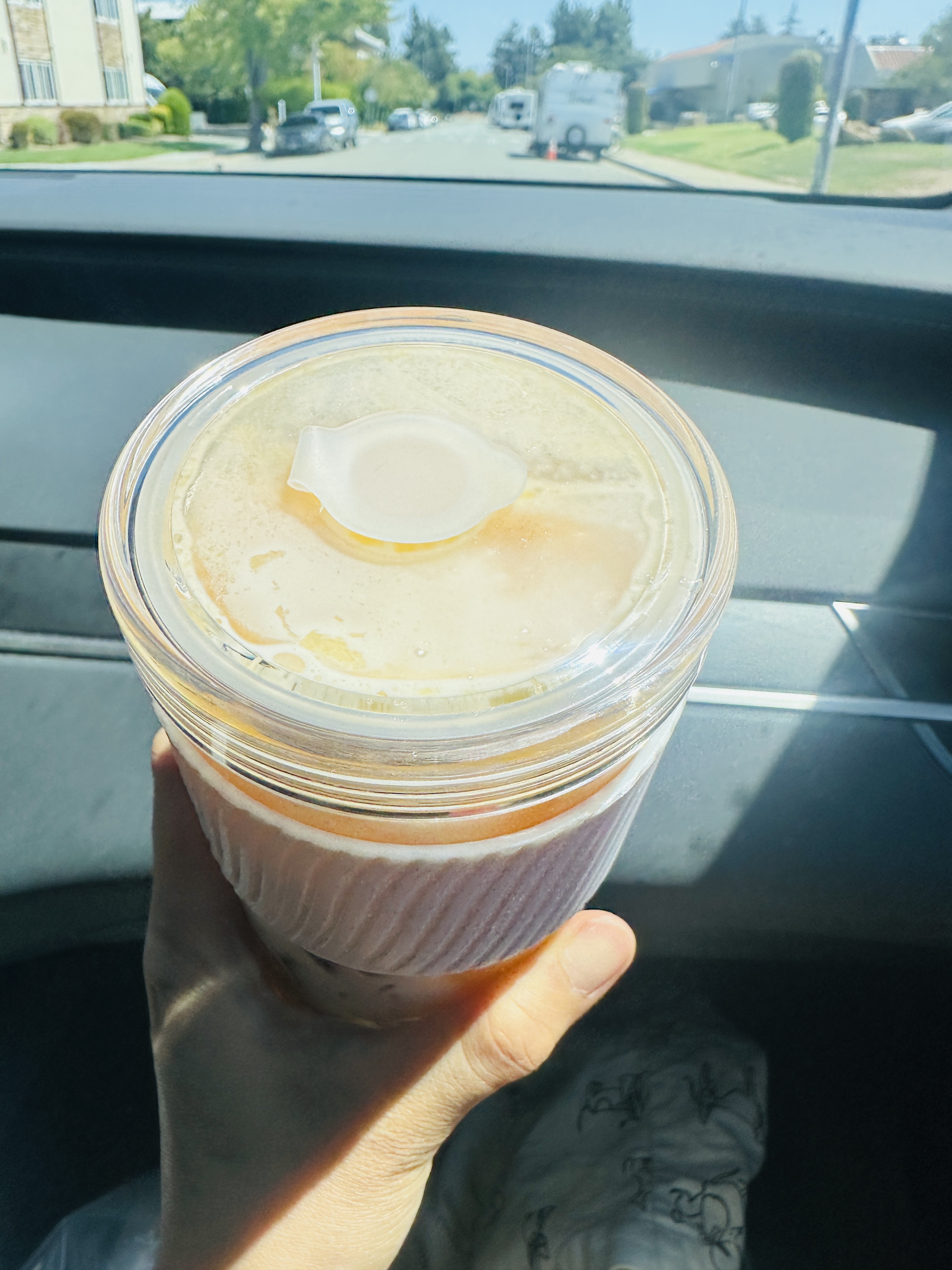 Glass Boba Cup with Silicone Wrap