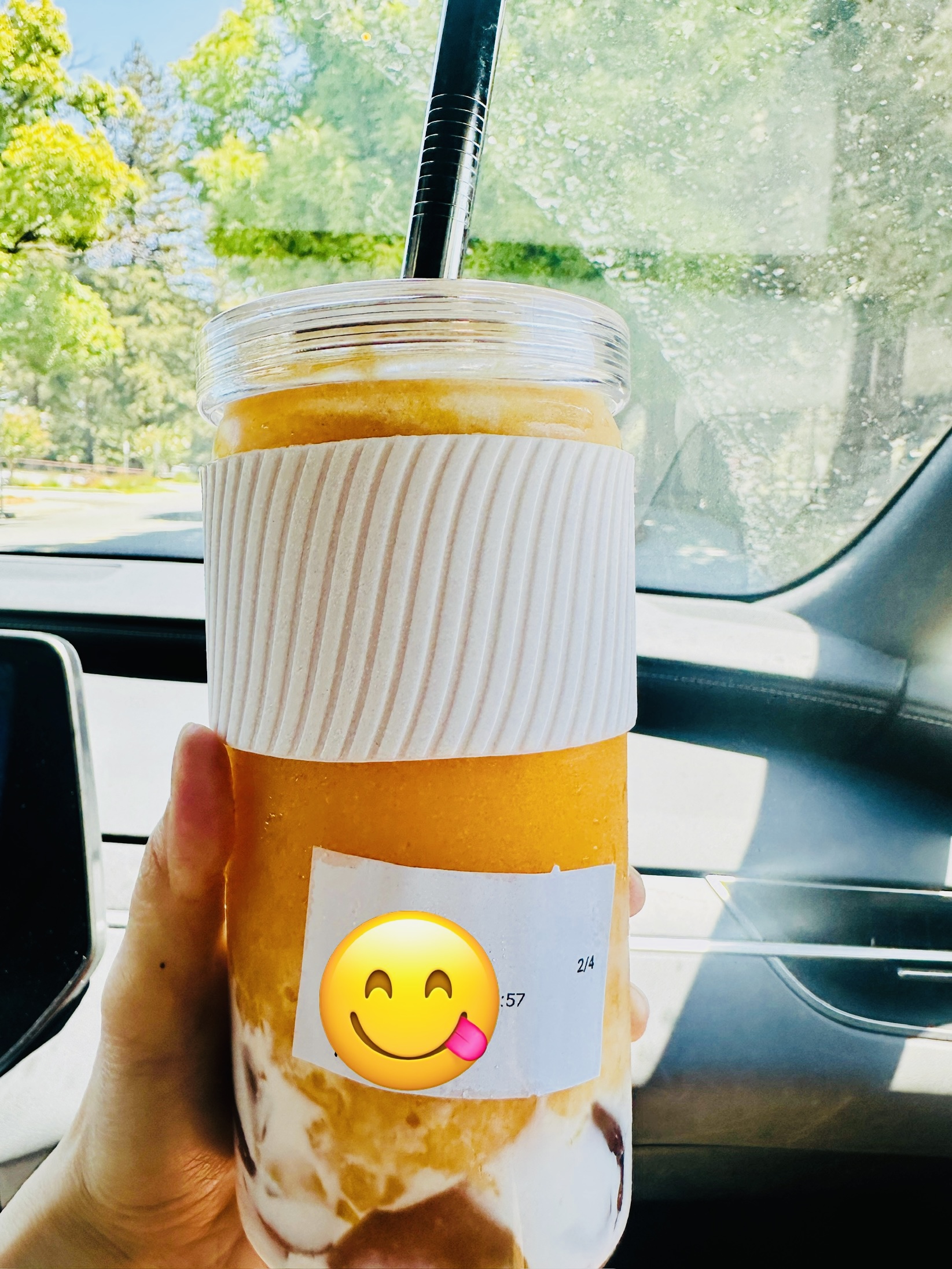 Glass Boba Cup with Silicone Wrap