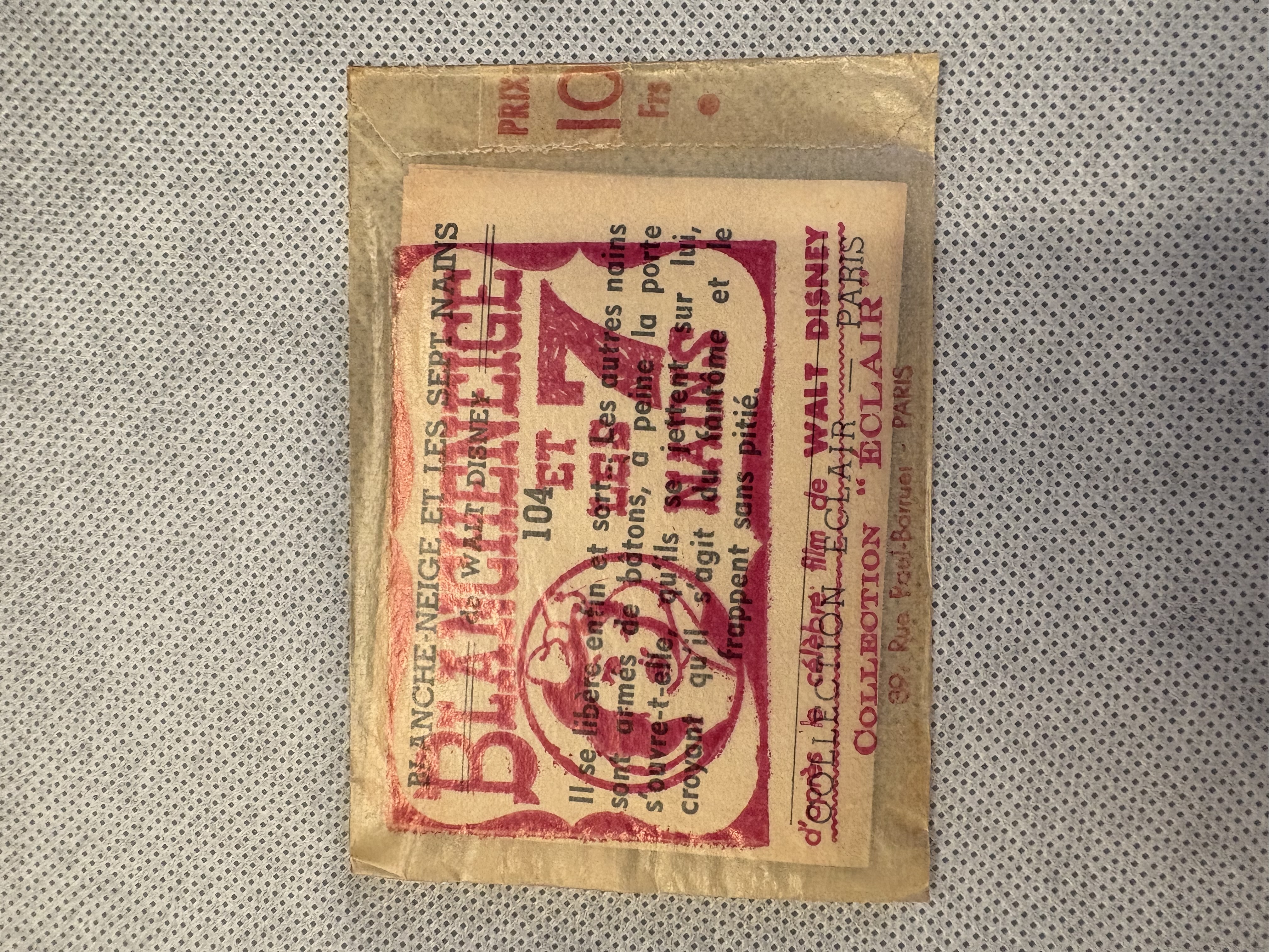 1955 COLLECTION ECLAIR DISNEY SNOW WHITE & THE SEVEN DWARFS UNOPENED PACK FRENCH