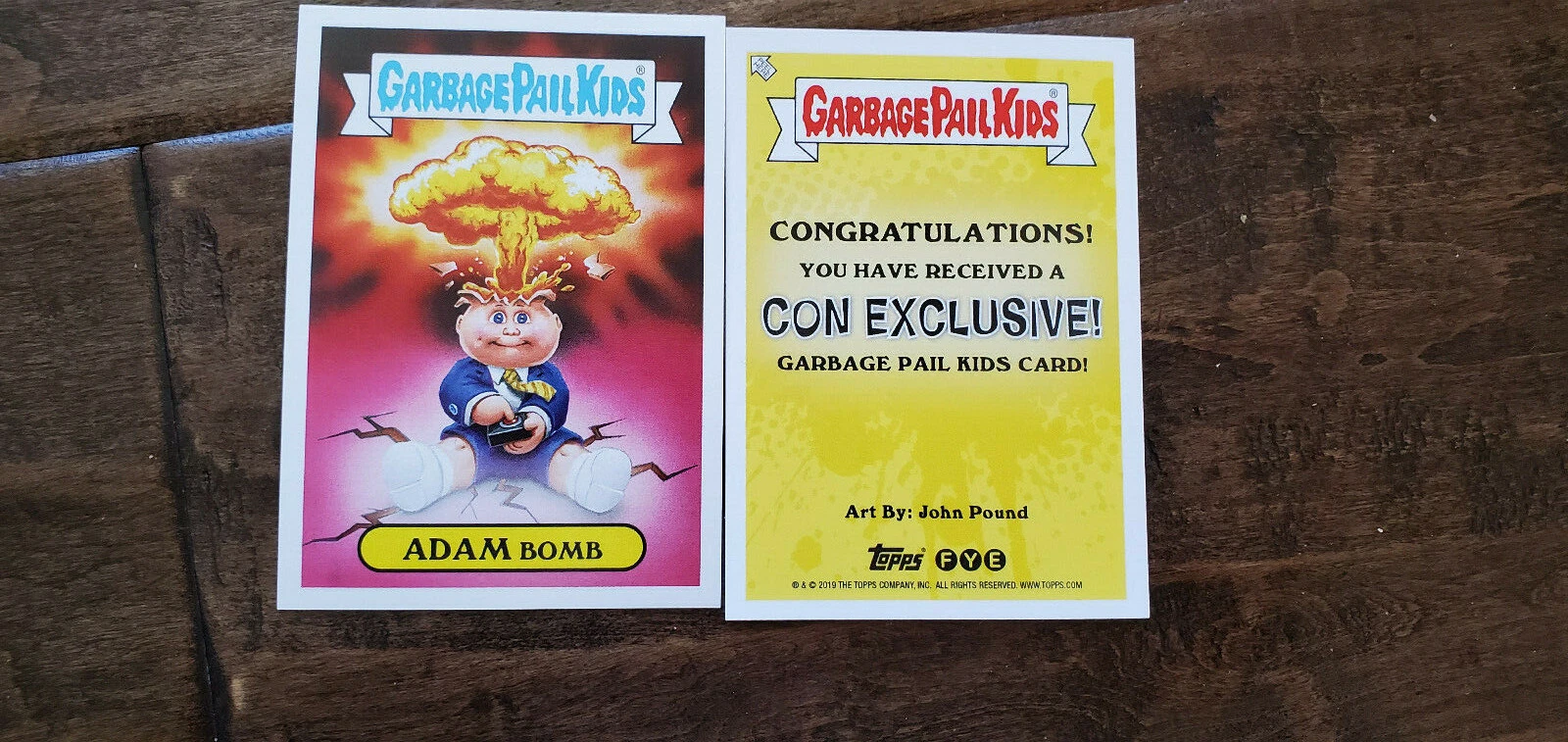 2019 SDCC COMIC CON EXCLUSIVE PROMO CARD TOPPS GARBAGE PAIL KIDS ADAM BOMB