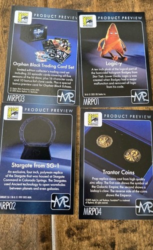 2025 SDCC EXCLUSIVE MASTER REPLICAS STAR TREK STARGATE ORPHAN 4 CARD PROMO SET2025 SDCC EXCLUSIVE MASTER REPLICAS STAR TREK STARGATE ORPHAN 4 CARD PROMO SET