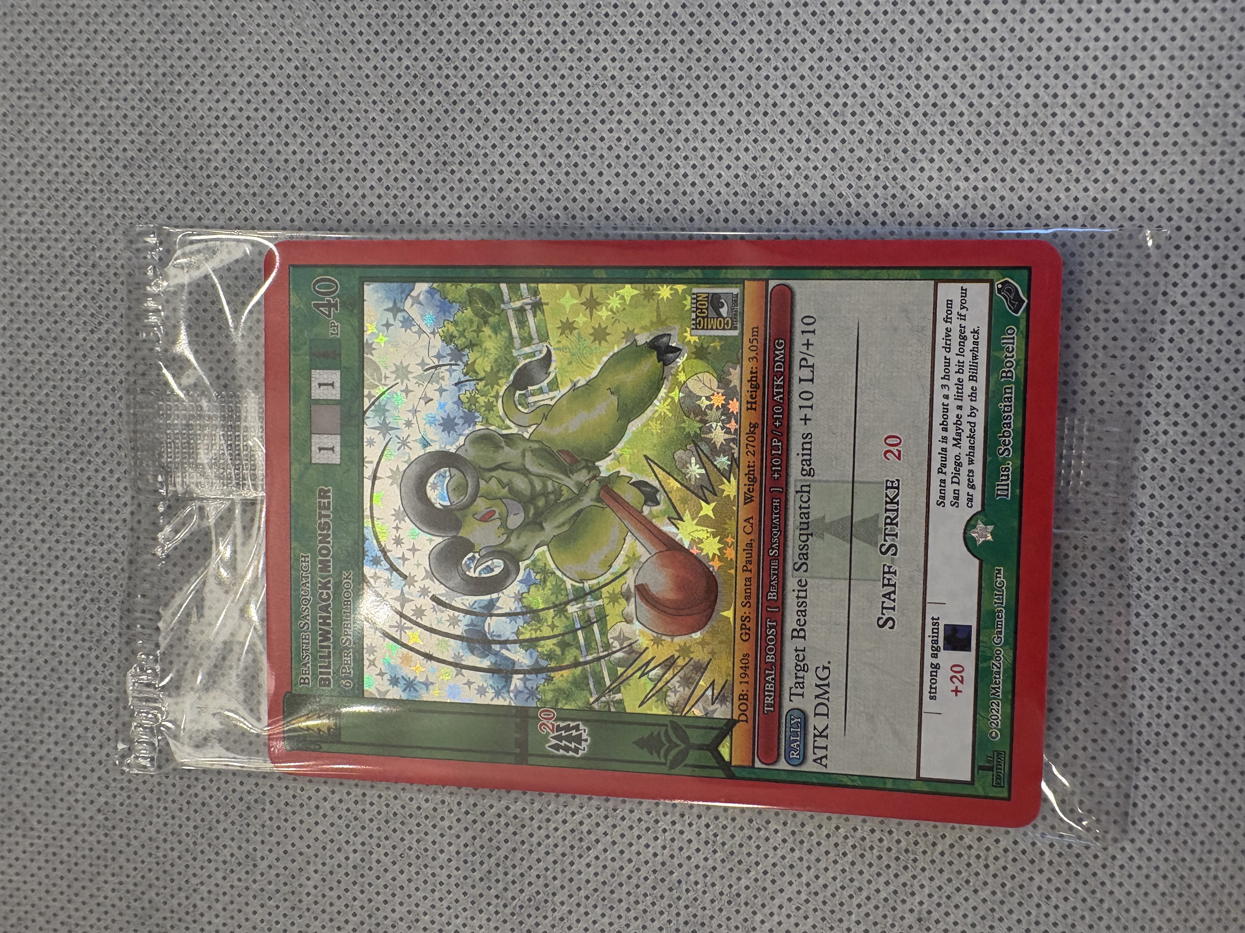 2022 SDCC COMIC CON EXCLUSIVE METAZOO BILLIWACK MONSTER SEALED PROMO CARD
