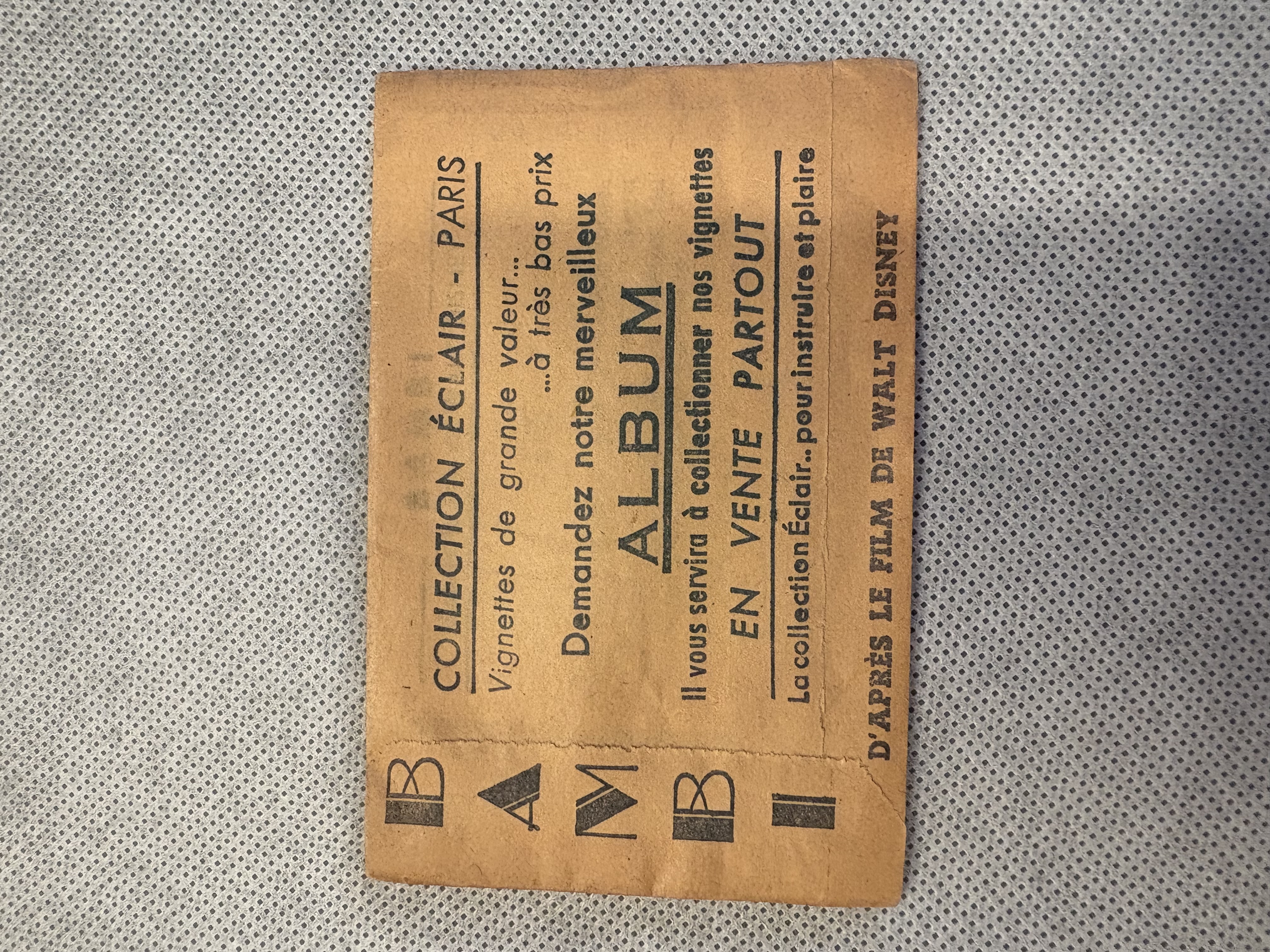 1955 COLLECTION ECLAIR DISNEY BAMBI UNOPENED STICKER CARD PACK FRENCH PARIS