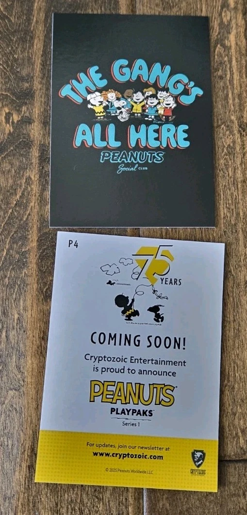 2025 SDCC EXCLUSIVE CRYPTOZOIC PEANUTS 75 YEARS GANGS ALL HERE PROMO CARD P4