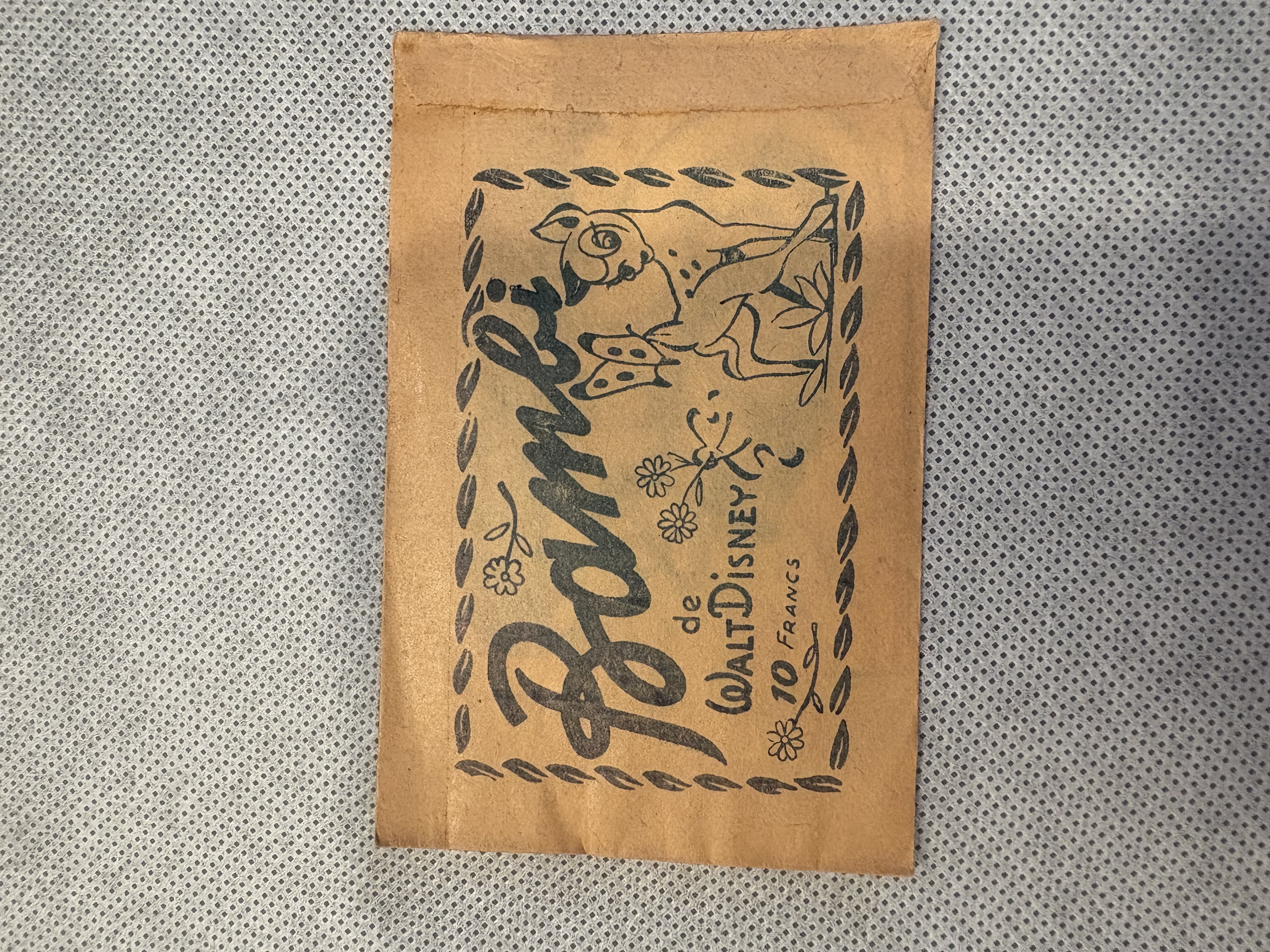 1955 COLLECTION ECLAIR DISNEY BAMBI UNOPENED STICKER CARD PACK FRENCH PARIS