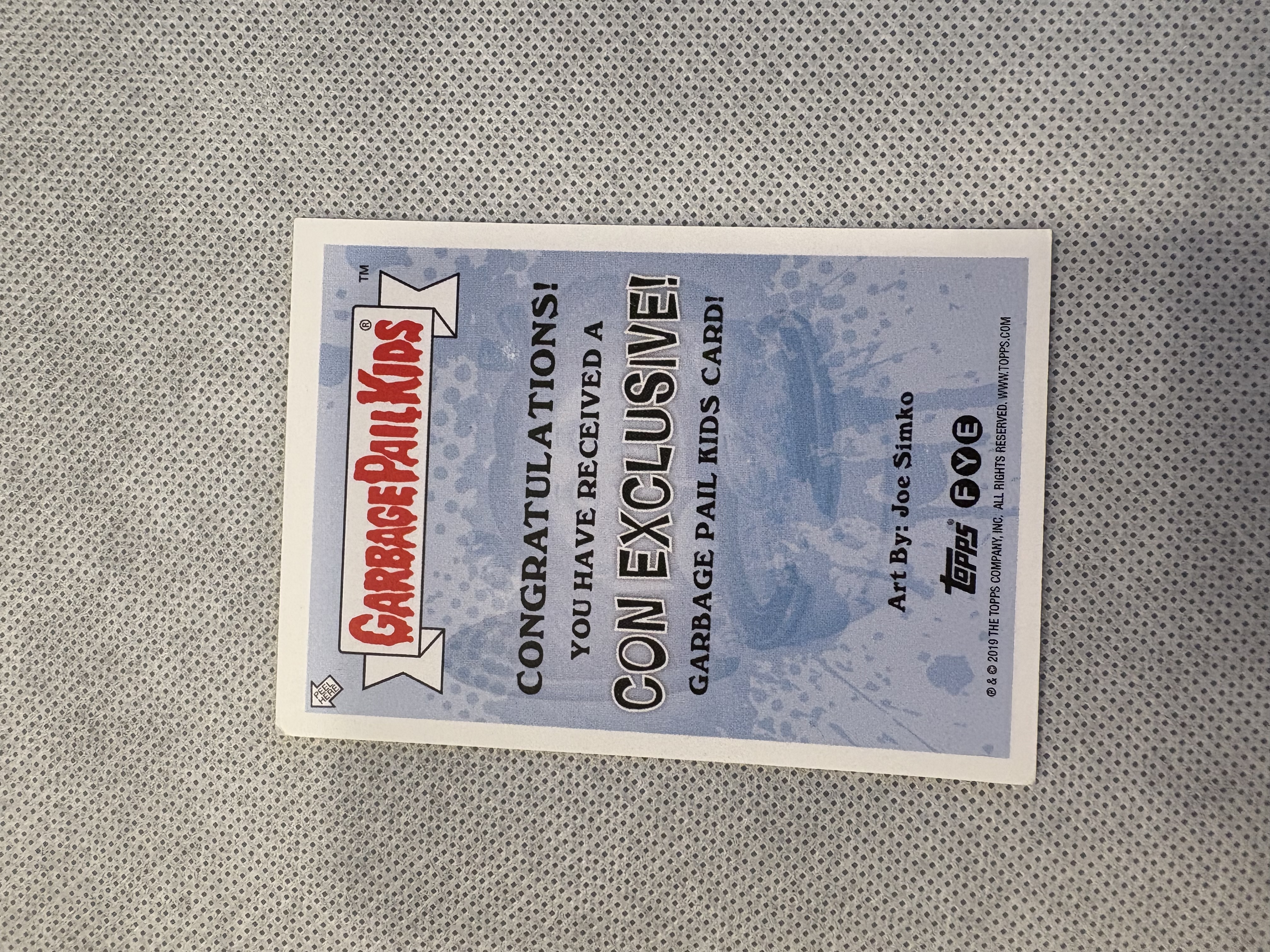 2019 SDCC PROMO CARD TOPPS GARBAGE PAIL KIDS BARF-BIT BETTY SIGNED BY JOE SIMKO