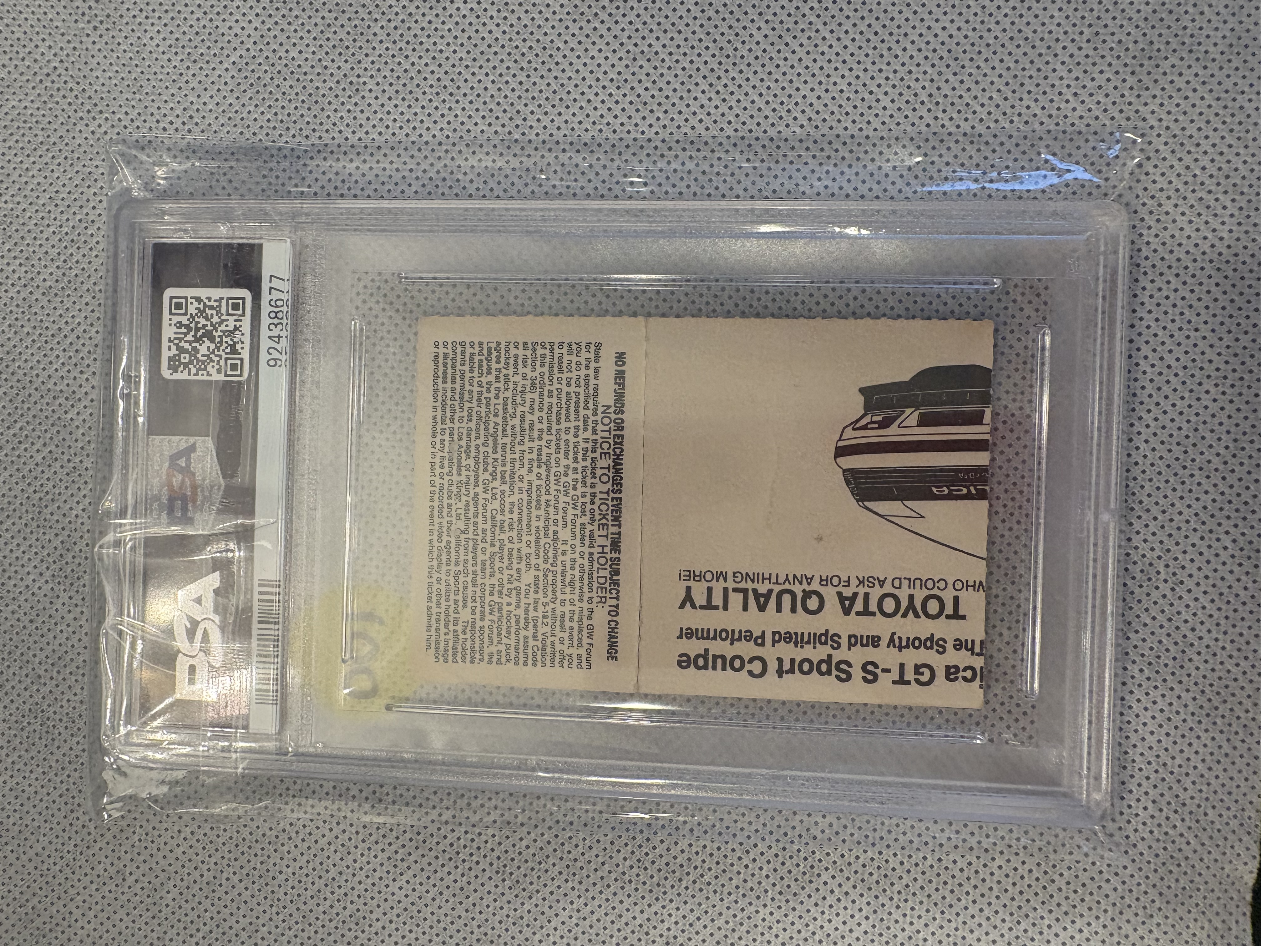 1989 PISTONS @ LAKERS NBA FINALS GAME 3 TICKET DUMARS GAME WINNING BLOCK PSA