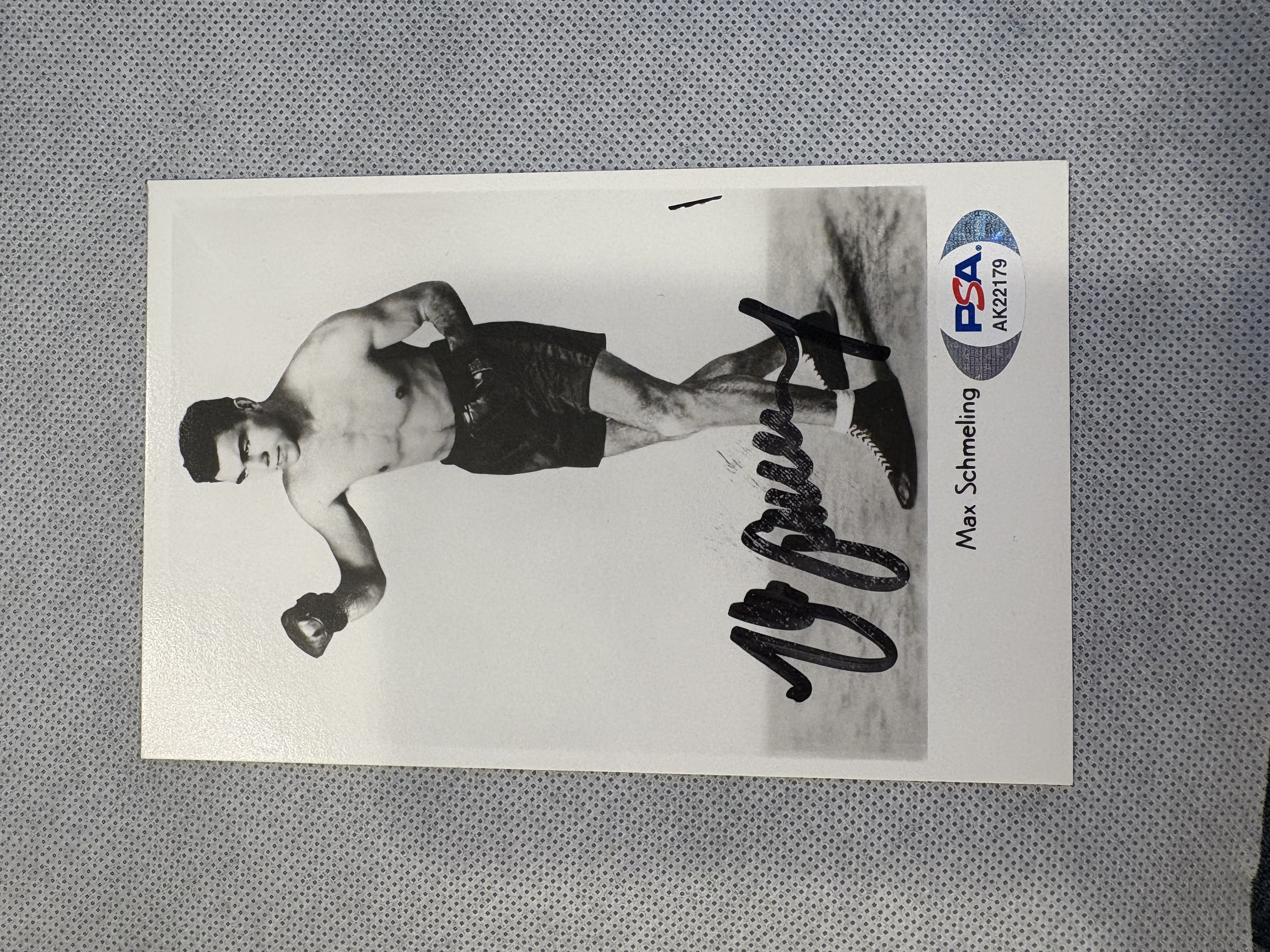 MAX SCHMELING SIGNED AUTO POSTCARD PHOTO BOXING HEAVYWEIGHT CHAMPION PSA DNA