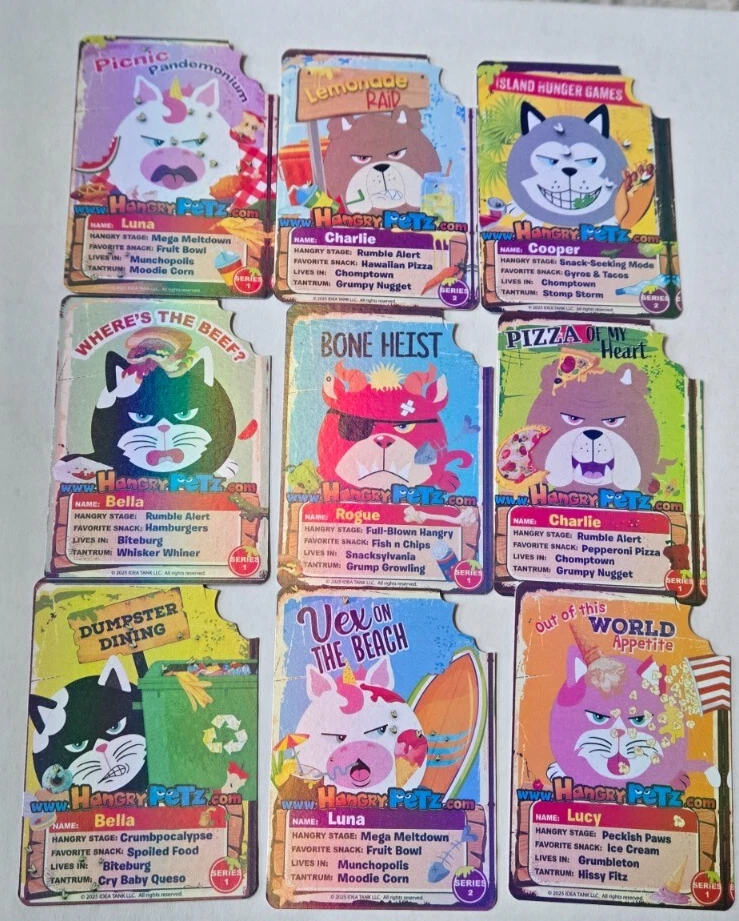 Hungry Pets Collectible Game Cards