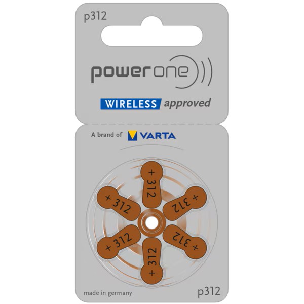 power one WIRELESS approved size 312 (Pack of 60)
