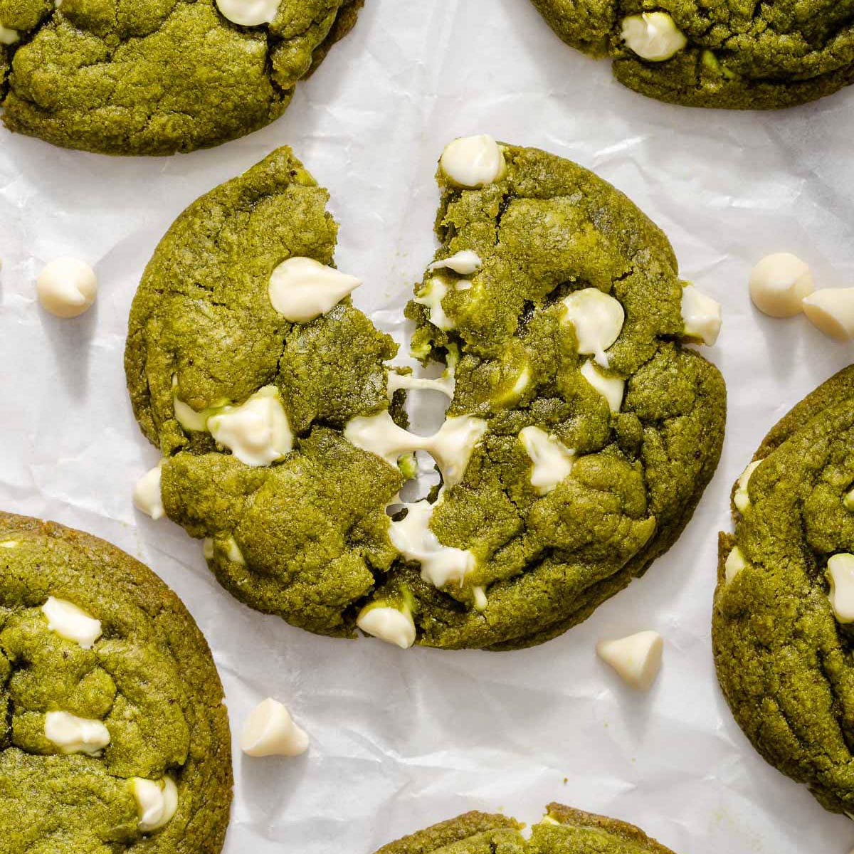 Brown Butter White Chocolate Matcha Cookie