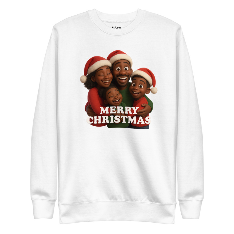 Unisex Premium Sweatshirt - A joyful family Christmas scene