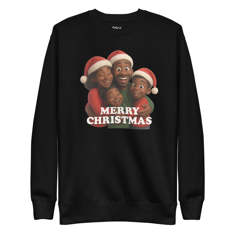 Unisex Premium Sweatshirt - A joyful family Christmas scene