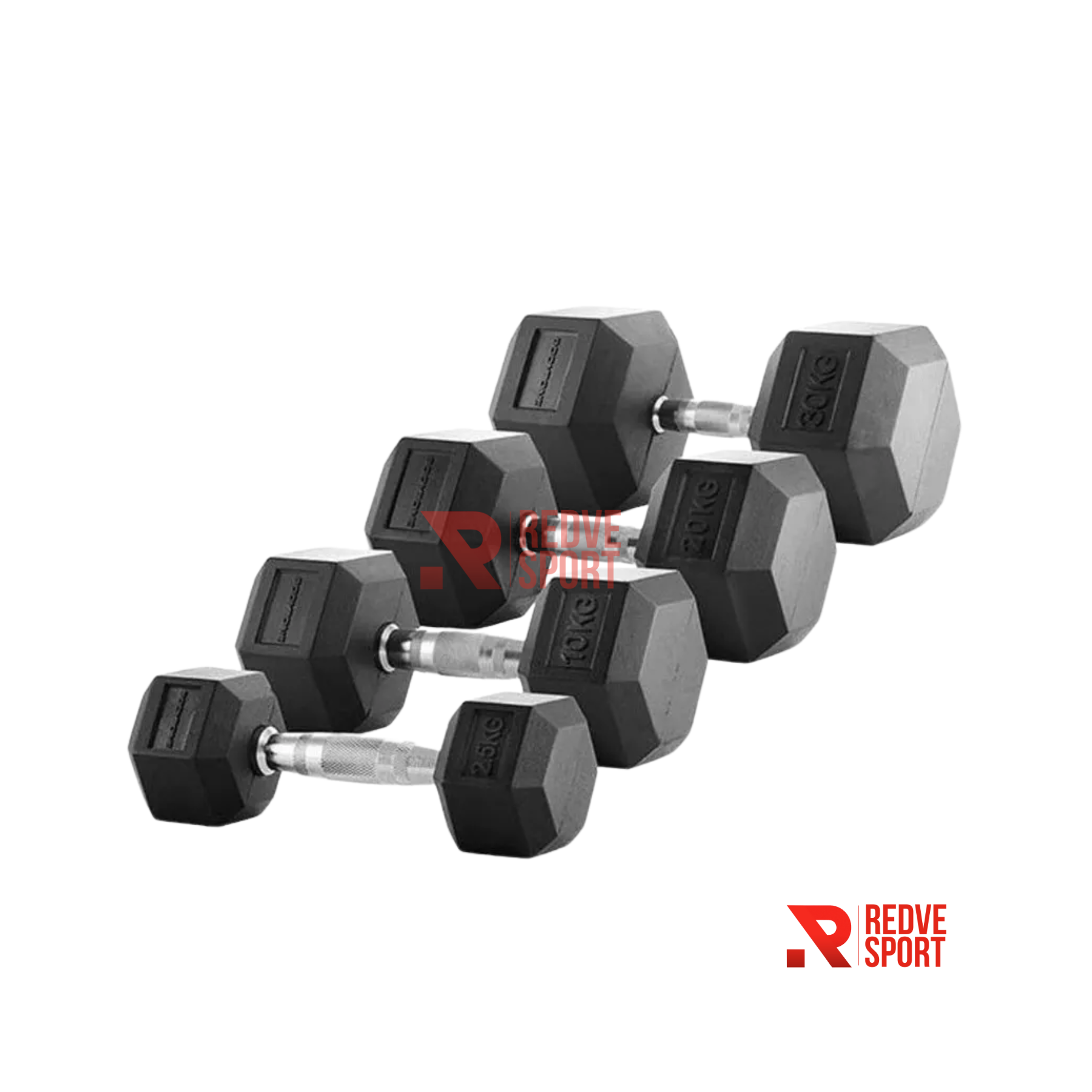 Mancuernas hexagonales de goma