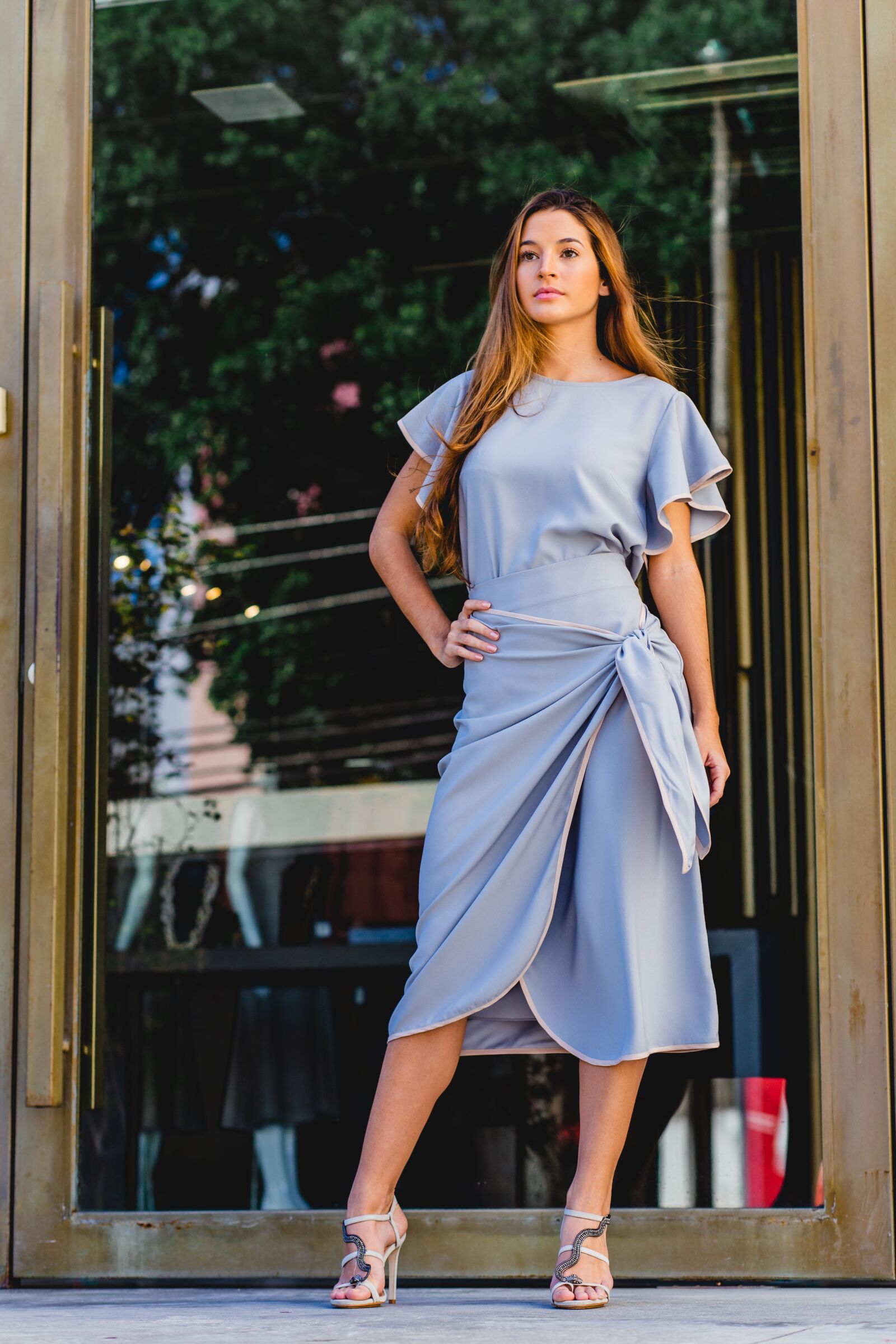 Elegant Draped Midi Dress