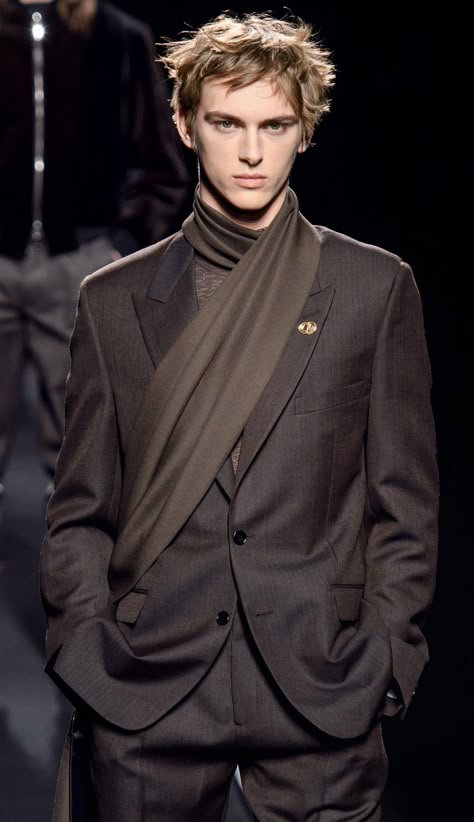 Men's tailored brown suit