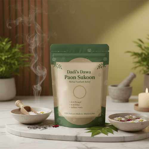 Dadi’s Dawa Paon Sukoon – Herbal Footbath Powder for Soft Feet | Anti-Fungal, Anti-Odor, Cracked Heels Repair | Natural Foot Spa at Home