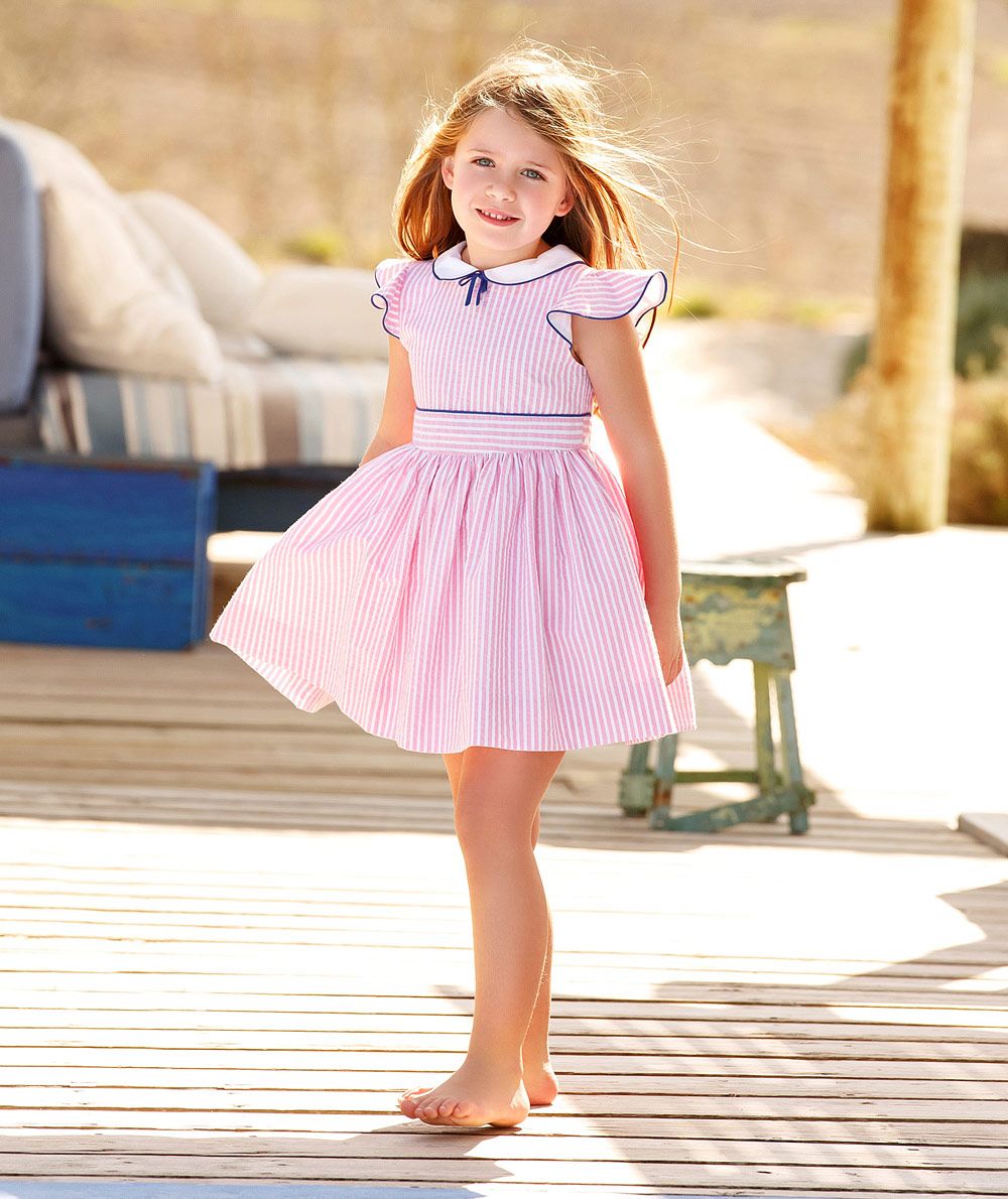 Pink Striped Girl's Summer Dress
