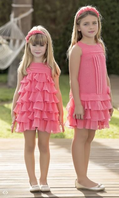 Pink Ruffled Girls' Dresses