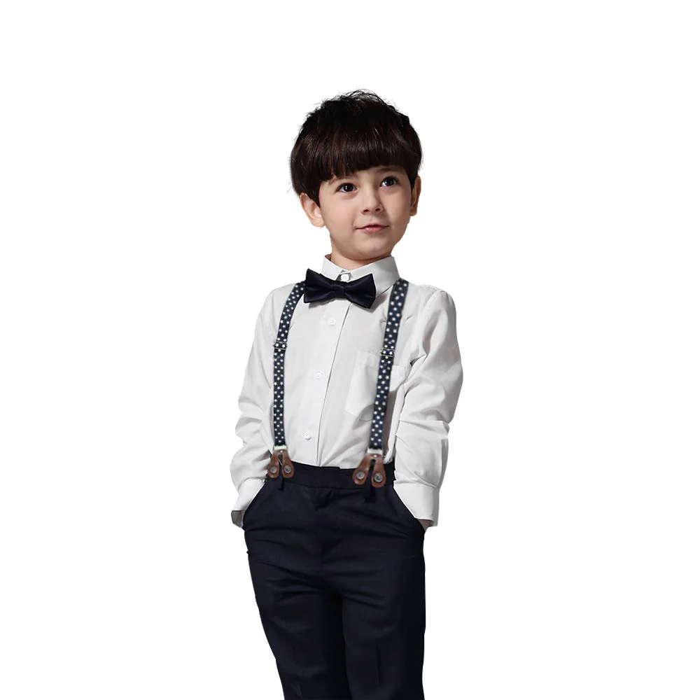 Kids formal outfit with suspenders