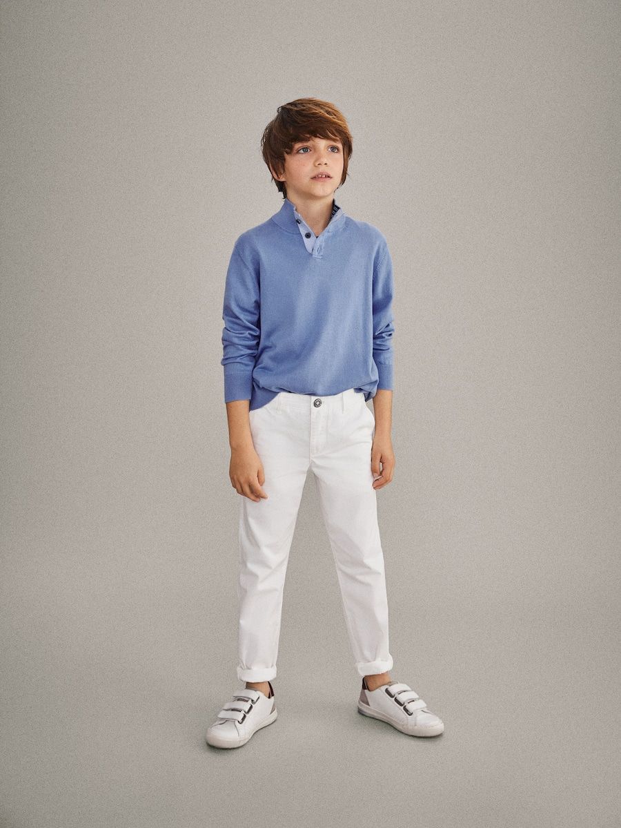 Boys' White Cotton Pants