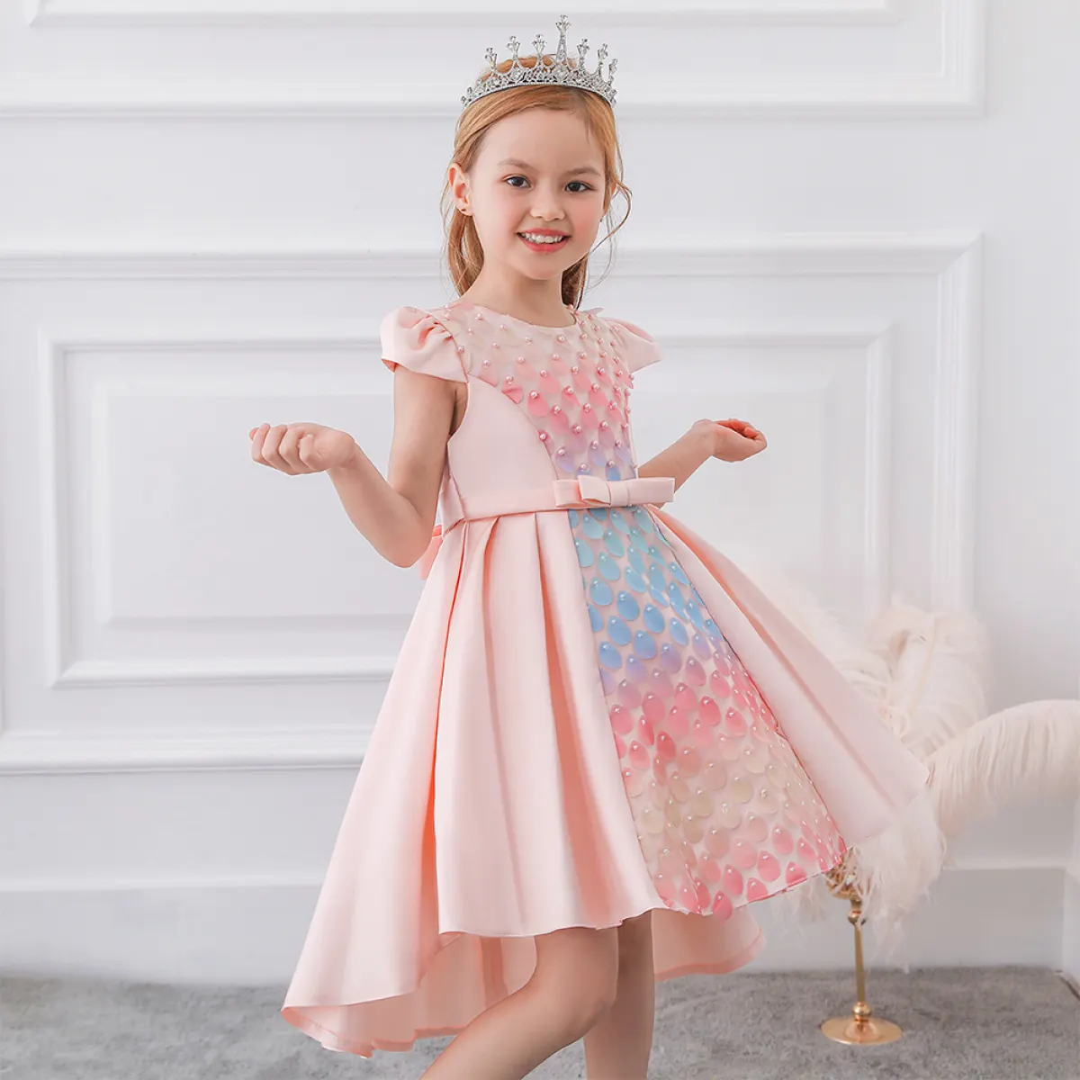 Princess Style Pink Dress for Kids