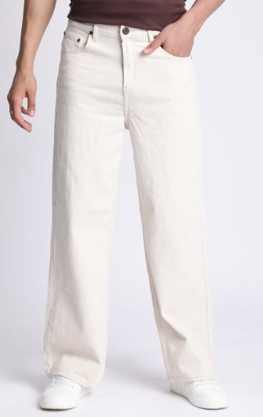 Men's Relaxed Fit White Jeans