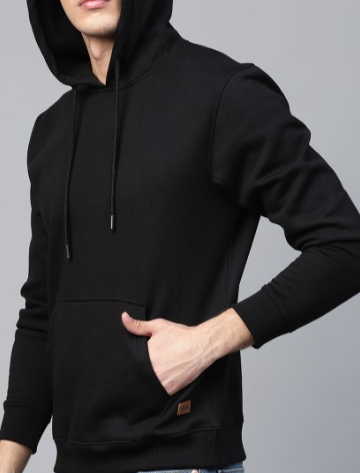 Men's Black Hooded Sweatshirt