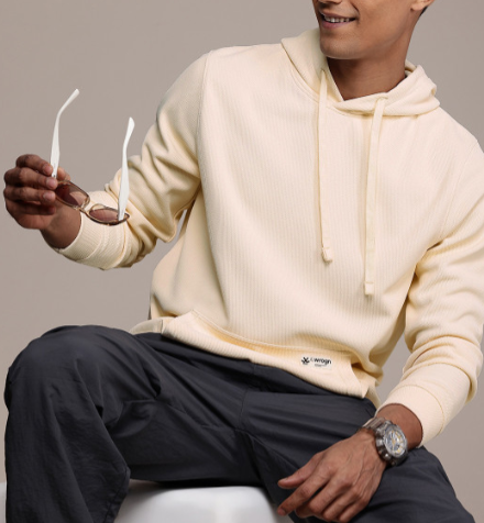 Beige Hooded Sweatshirt