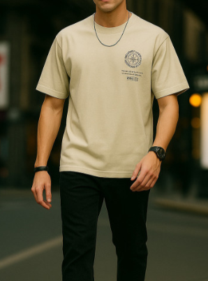 Beige Graphic Print T-Shirt