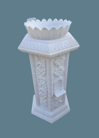 Decorative marble Tulsi Pot 