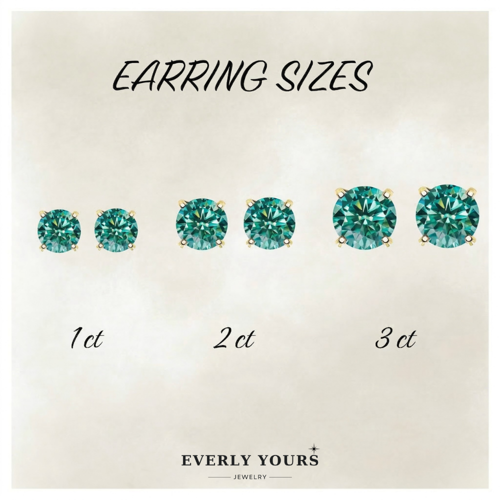 14K Gold Yellow Moissanite Stud Earring