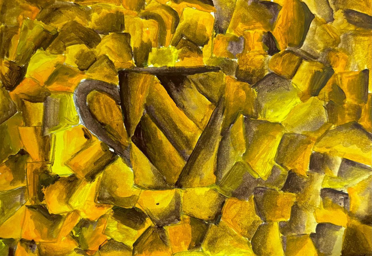 Abstract Yellow Mug Painting