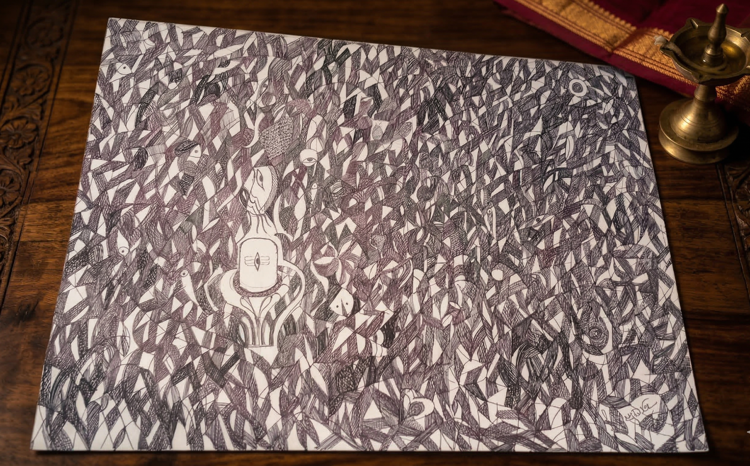 Abstract Leaf Motif Artwork