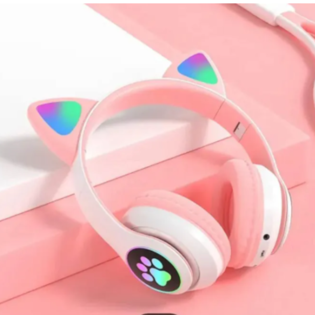 Cat Ear Wireless Bluetooth Headphones with LED Lights