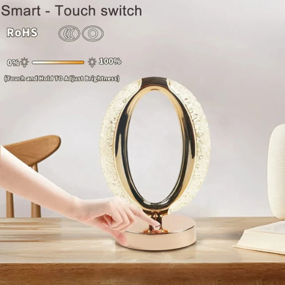 Oval Shape Crystal Cordless Lamp 